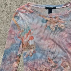 Long sleeve angel mesh top